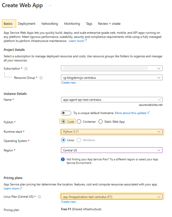 Deploying AI Agent LLM Web Application on Azure App Service ...